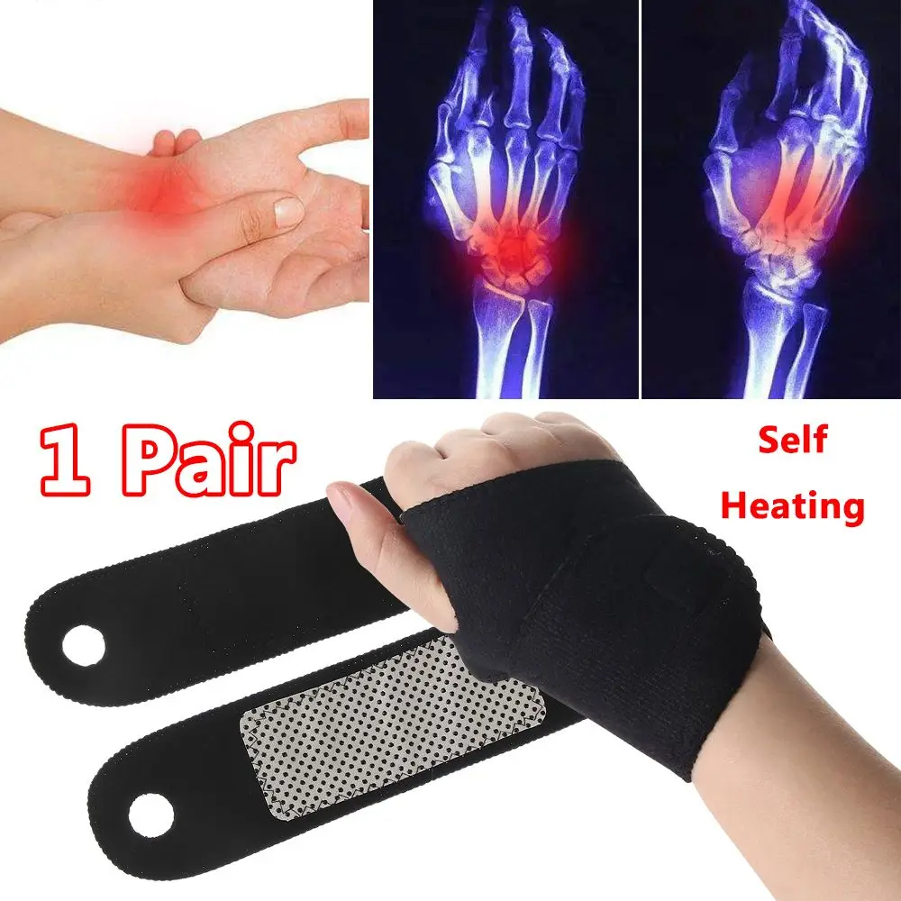 1 Pair Hot Sale Sports Protection Magnetic  Wrist Brace Arthritis Pain Relief Tourmaline Self-Heating Braces Belt
