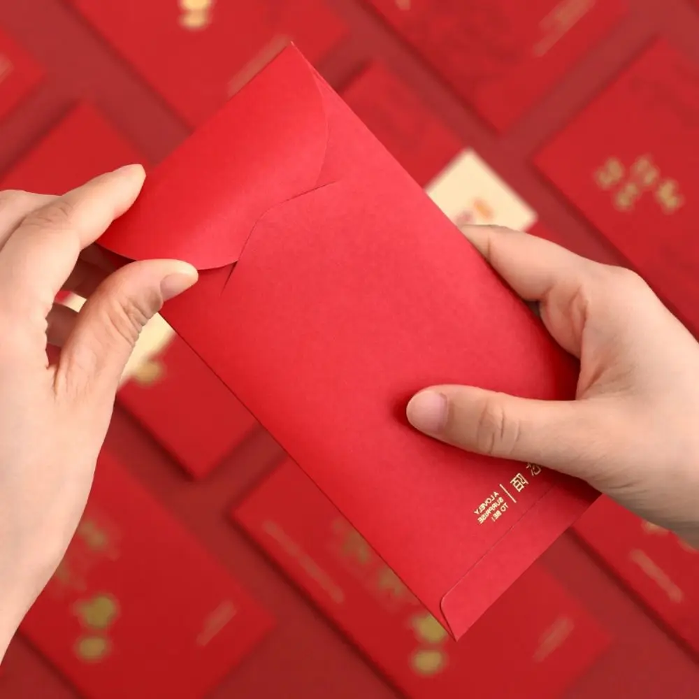 6PCS Chinese Style New Year Red Envelope Red Pocket Vintage Luck Money Envelopes Best Wish HongBao Money Pocket Spring Festival