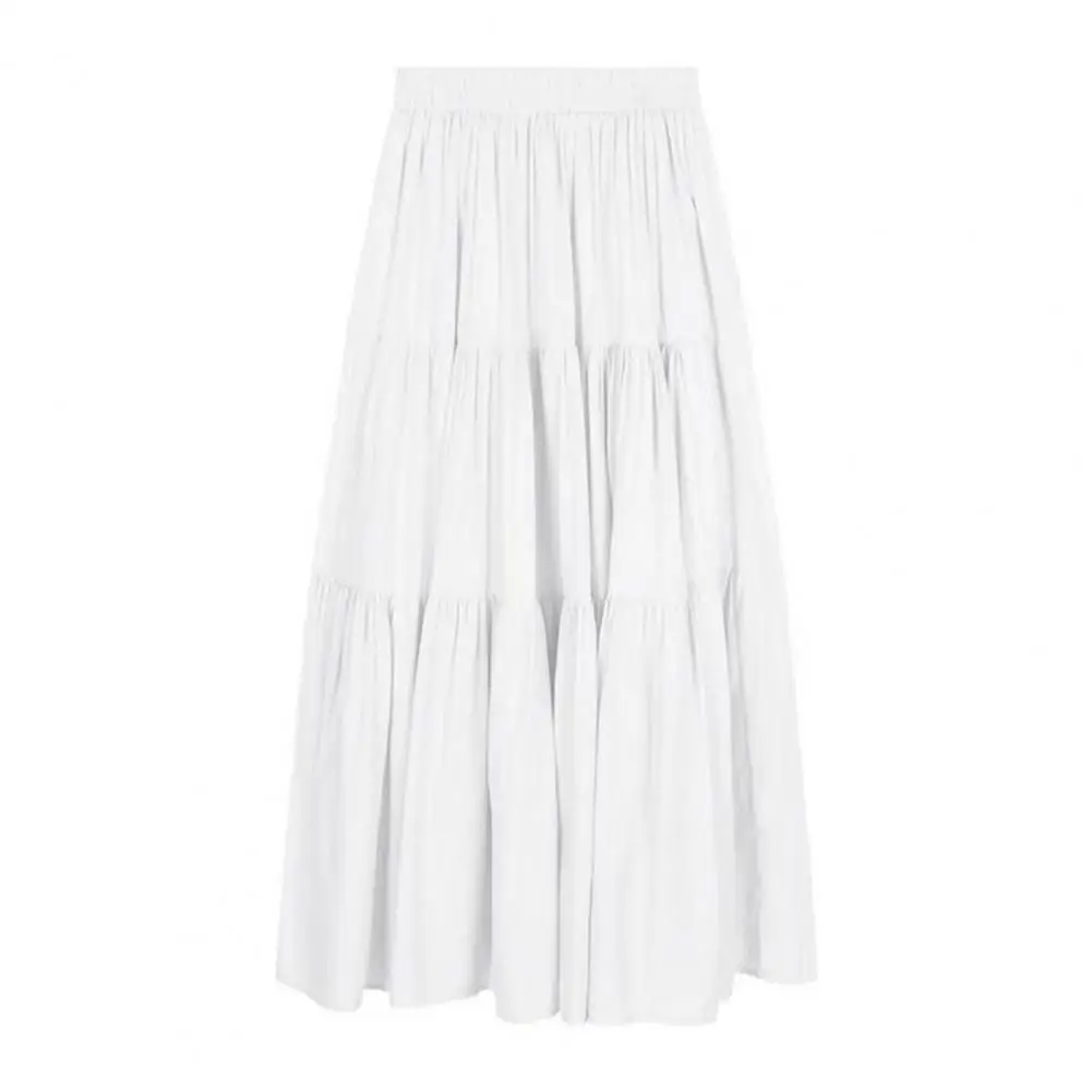 

Women Maxi Skirt Elegant Women's Maxi Skirt Elastic High Waist Pleated Design A-line Silhouette for A Stylish Flattering Look