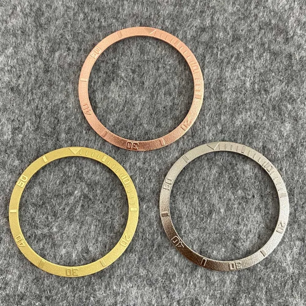 36.5mm Steel Watch Bezel Retro Electroplating Embossed Watch Ring Watch Accessories Outer Diameter 36.5mm Inner Diameter 30.6mm