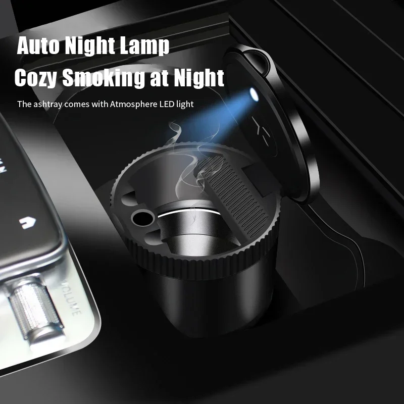 Car Ashtray for Mitsubishi Lancer Ex Mirage V33 G4 26 OTO ASX L300 Montero Eclipse L200 EVO Smoke LED Light Ash Cup Holder