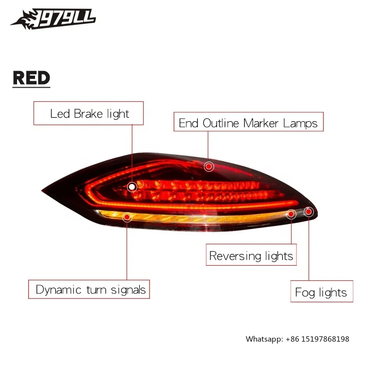 [1979ll] Auto-Rücklichter 2009–2013 9701. Rücklichter, Upgrade auf 2016 Style LED-Rücklichter für Porsche Panamera 970 970.1