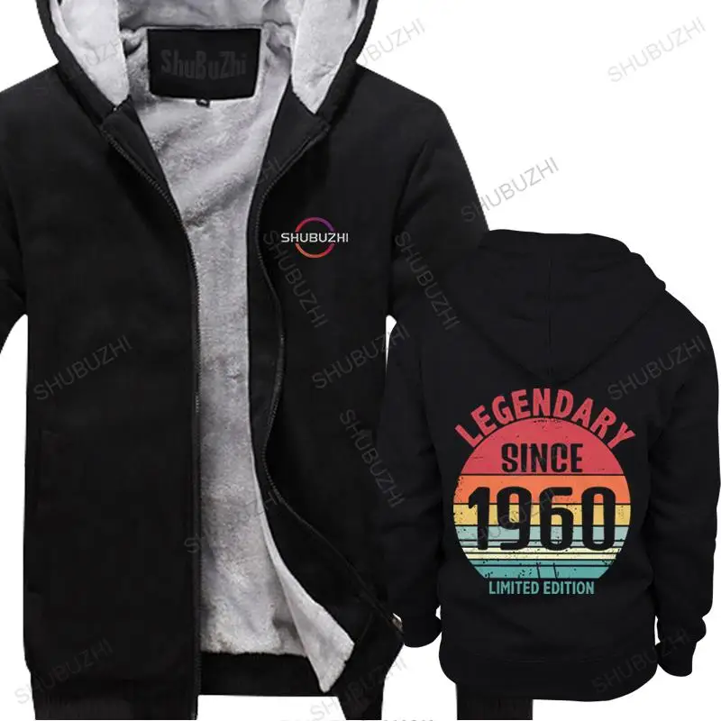 Retro Vintage Legendary Born In 1960 thick Homme Pre-shrunk Cotton 62th Birthday Gift fleece Top Casual long sleeve Merch