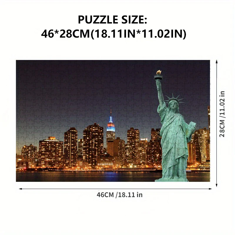 500 Pieces Jigsaw Puzzle for Adults Painting Statue of Liberty Paper Puzzles Home Decor Wall Display Halloween Christmas Gift