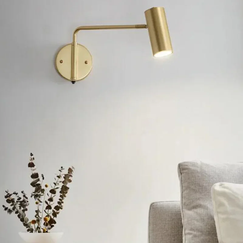 Nordic Modern Swing Retractable Arm Adjustable Wall Lamp Bedroom Bedside Foyer Decor Sconce Wall Light Home Indoor Lighting 6pa