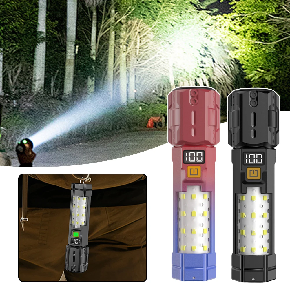 

Strong Light LED Display Flashlight Digital Display Long-Range Telescopic Zoom Torch Rechargeable Waterproof