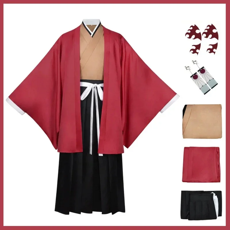 2026Anime Tsugikuni Yoriichi Cosplay Costume Japanese Kimono Bathrobe Haori Cloak Coat Wig Man Christmas Masked Ball Suit 0XIUUL view 2