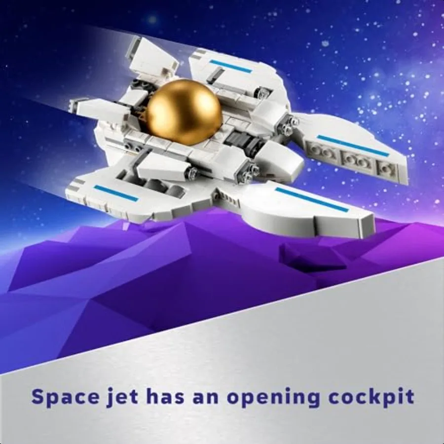 Créateur 3 en 1, ensemble de construction d'astronaute spatial, transforme de la figurine d'astronaute au chien spatial à Viper Jet, idée cadeau sur le thème de l'espace