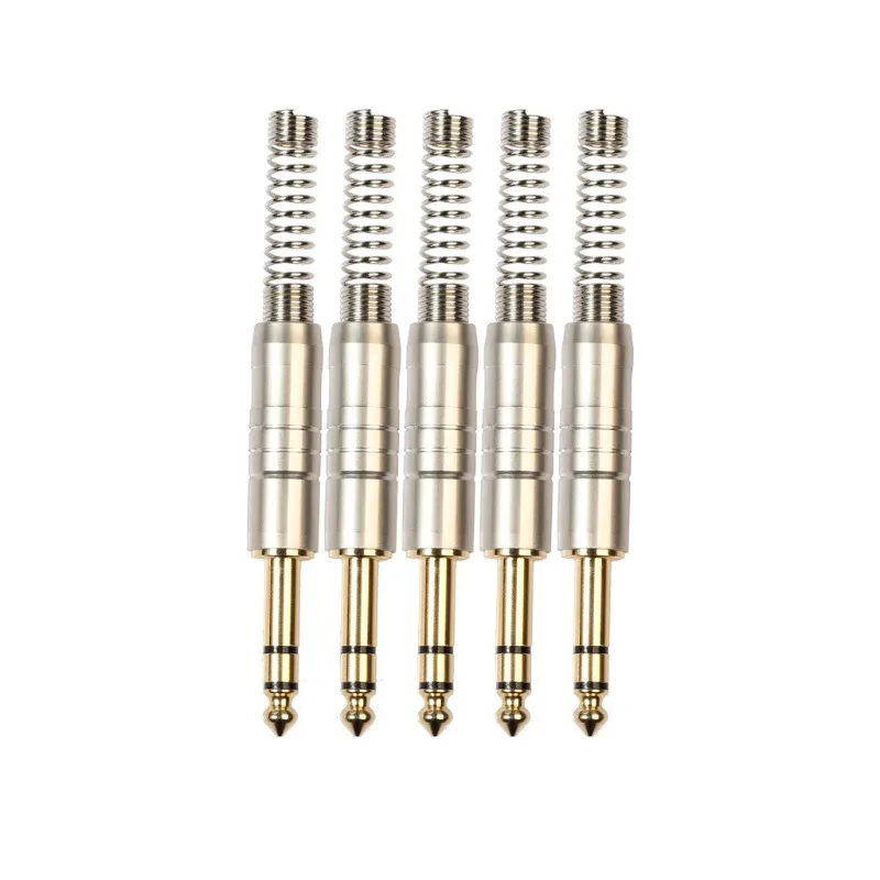 

6.35 Audio Plug Stereo Jack 2-Section Mono Microphone Power Amplifier Guitar Instrument Transmitter Microphone Spring DIY Stecke