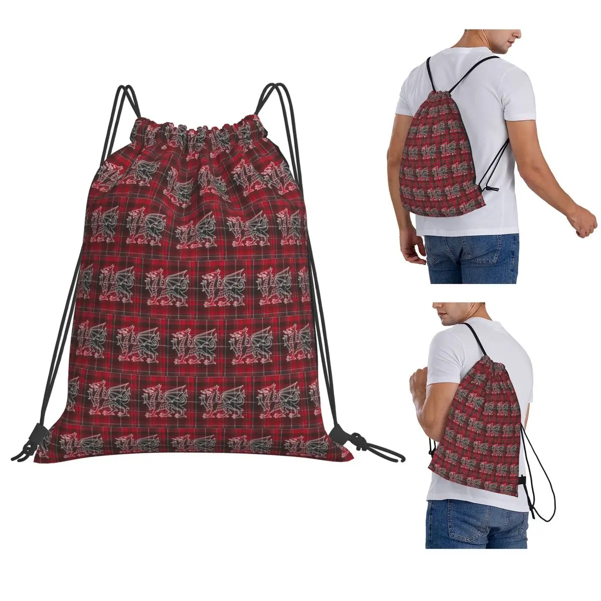 

Pride Of Wales - Universal Backpacks Multi-function Drawstring Bags Sports Bag Book Bags for Travel Students