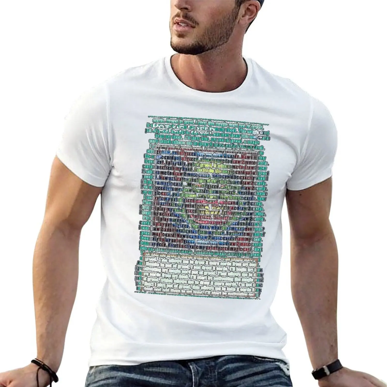 T-shirt à manches courtes grande taille avec motif artistique « Pot of Greed »