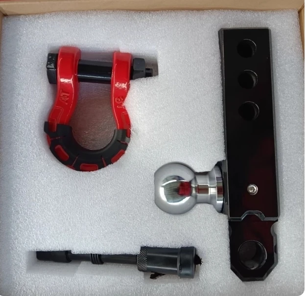 Trailer Hook Aluminum Alloy Trailer Ball Head Shackle Solid Hook Tow Win Bar Arm Traction Hook Quick Plug Straight Retrofit