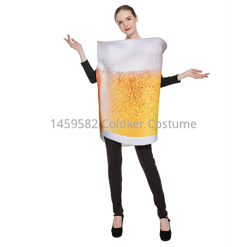 Funny Adult Beer Costume Unisex sponge Whisky Rum Bottle Beer Bottle Can Jumpsuits Halloween Costumes Beer Festival Purim Cos