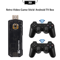 Tolex 2023 4K Game Stick X8 Retro Video Game Console Android TV Box Dual System HD Output Wireless Controller M8 Updated Version