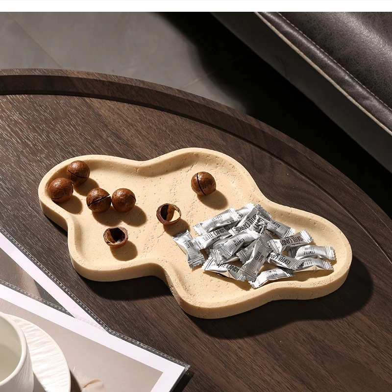 Wabi-sabi jewelry display storage tray living room dining dry fruit table design artistic soft decoration