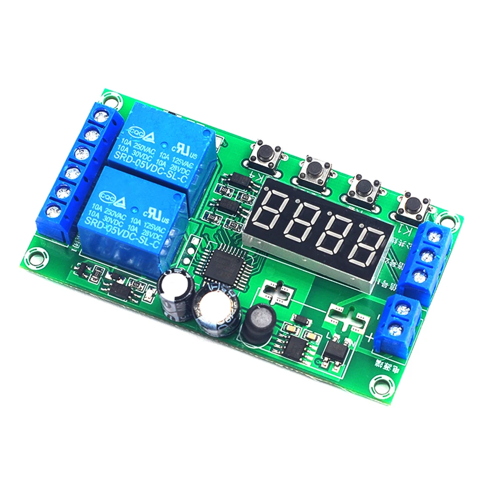YF-7 2-Channel Delay Relay Board Pulse Trigger Cycle Timer 0.01s-999m Delay Time Cycle Delay Timer Control
