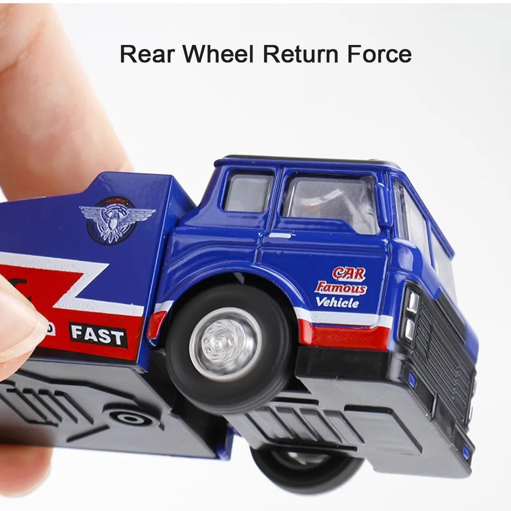 1:64モデルカー、様々なミニエンジニアリングカー、金属ダイキャストコンテナ、合金トレーラー、プルバック、ドア開閉、子供向けギフト