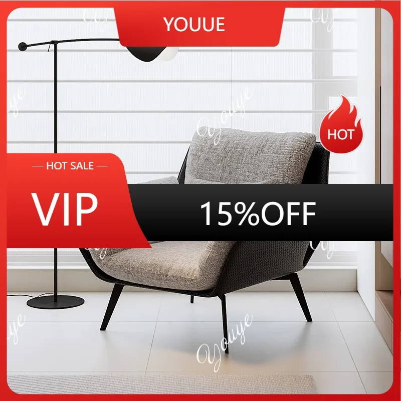 

J Italian Minimalist Single Sofa Simple Large Apartment Living Room Balcony Leisure Chair Designer Light Luxury Lazy