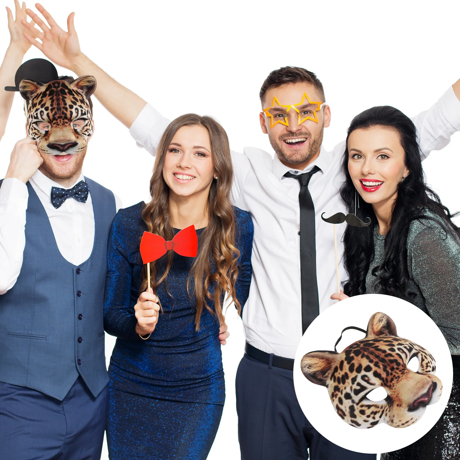 

Leopard Mask Animal Print Decorative Masks for Cosplay Costume Accessories Reusable Creative Design Festival Ornament Halloween