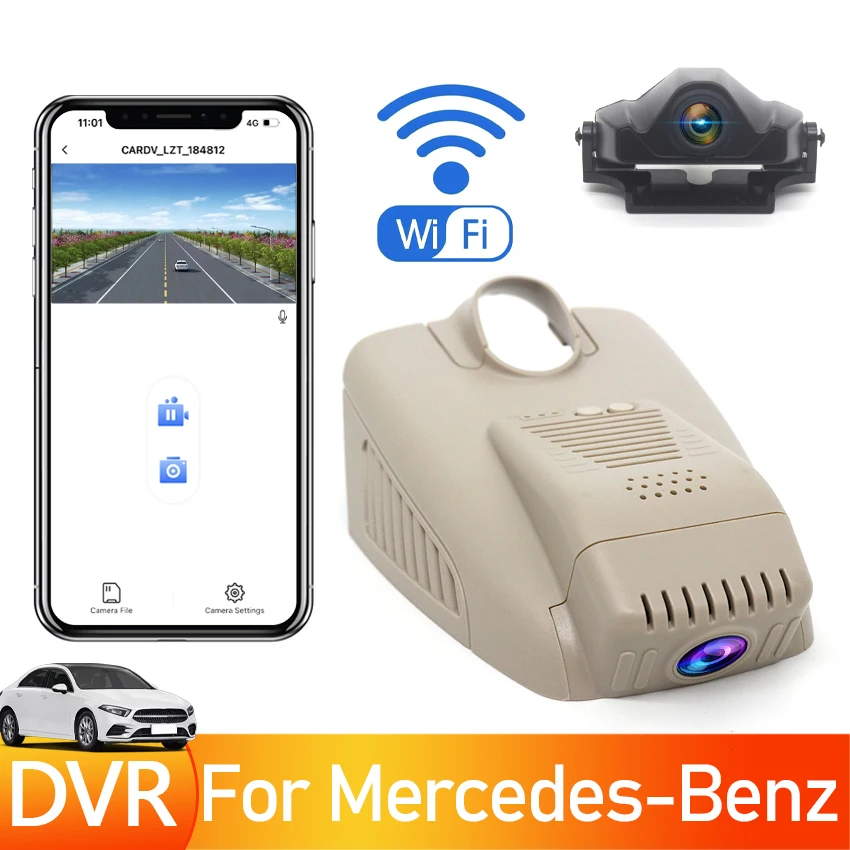 UHD 4K Car DVR Wifi Dash Cam Camera For Mercedes-Benz C Class 220d c200 c205 coupe c400 glc X253 e220d E450 W213 w205(s205)15-22