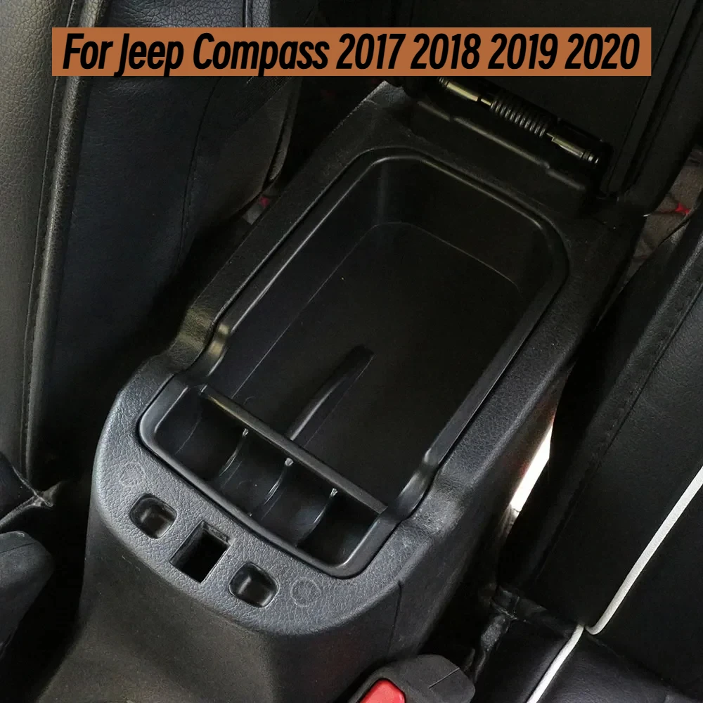 Car Armrest Box Storage Tray for Jeep Compass 2017 2018 2019 2020 Organzier Box Console Container Case Holder Accessories