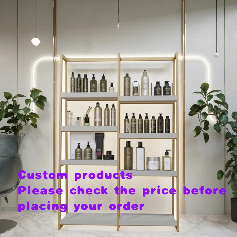 

custom.Factory Direct Light Duty Luxury Metal Wooden Wig & Display Cabinet Barber Salon Furniture