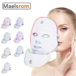 LED Photon Mask With Neck Treatment  7-Color Light Therapy Professional Facial Beauty Equipment Firming Skin Lifting Anti-Aging