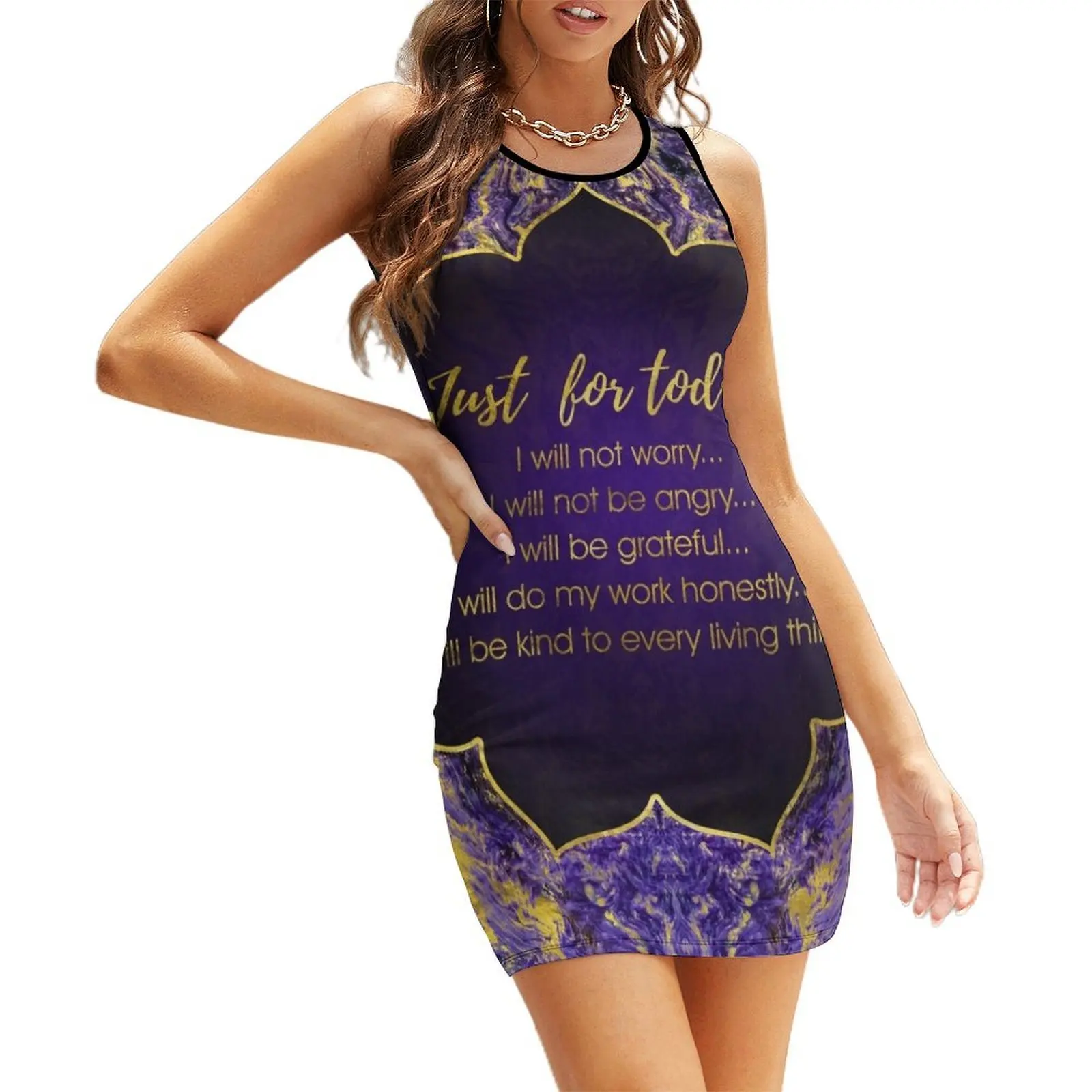 

Reiki Principles - Reiki Precepts Sleeveless Sundress Casual dresses Dress women Bride dresses dresses for womens