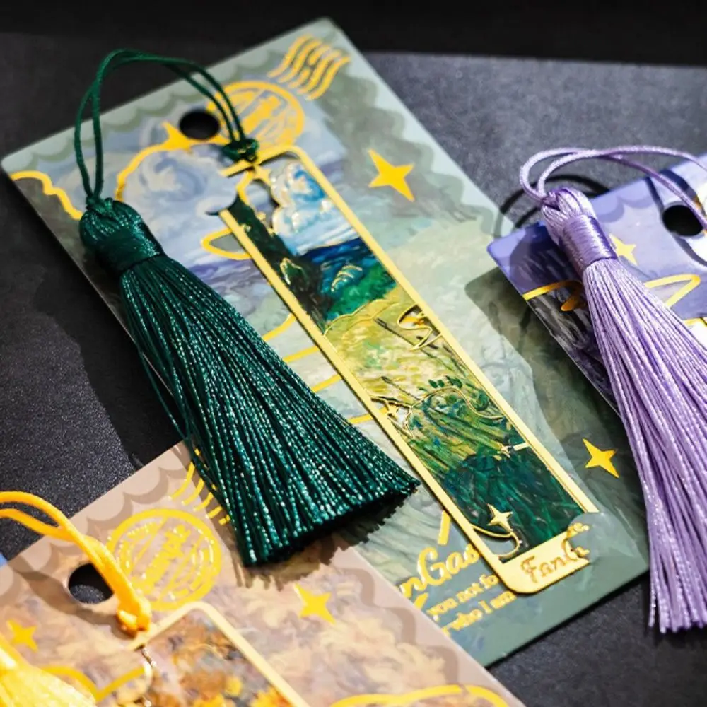 Marque-page en métal de haute qualité, peinture à l'huile, tournesol, Lotus, marqueur de Page de livre, Clip de livre de lecture creux, école et bureau