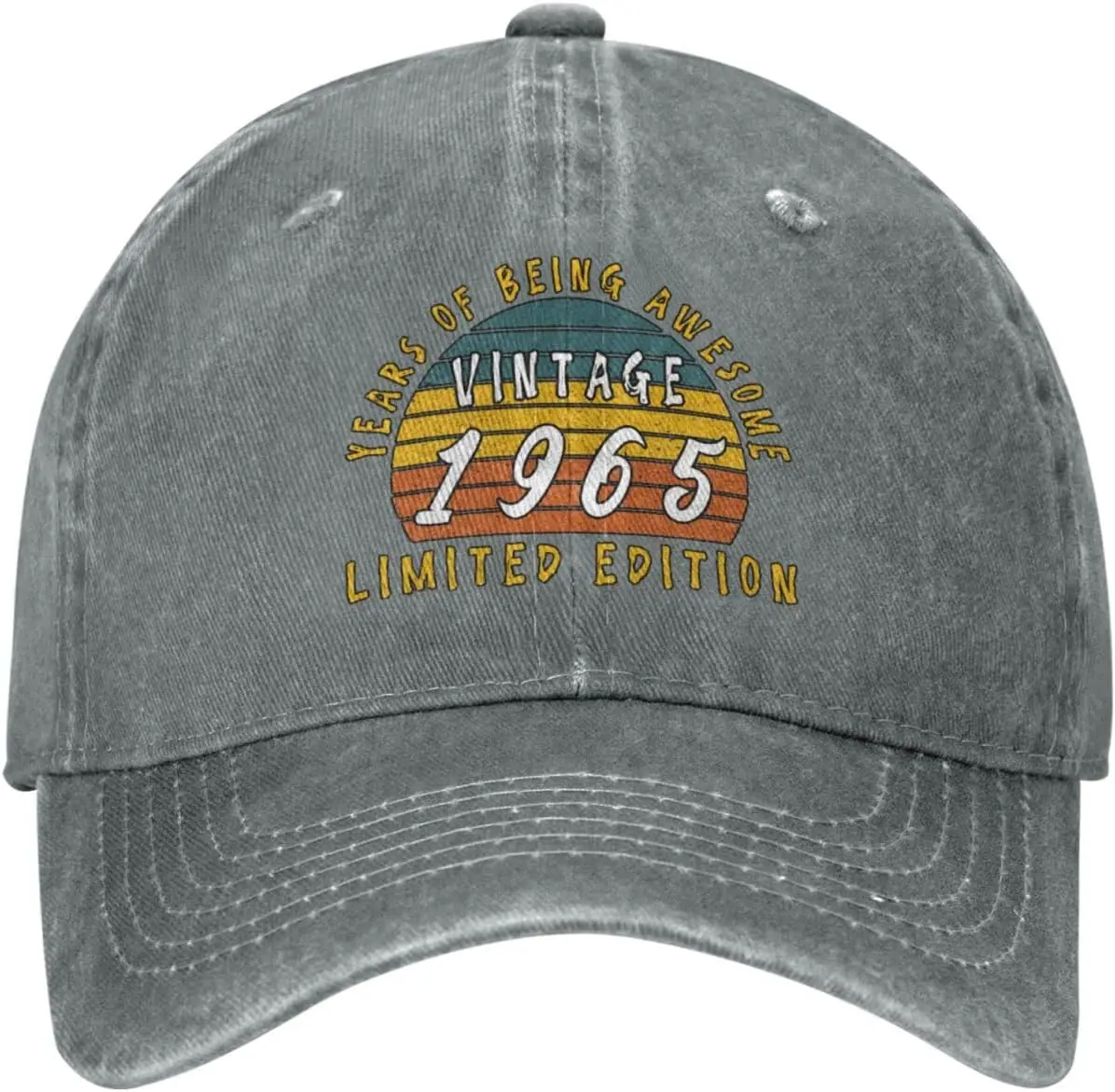 Vintage 1965 Birthday Retro Sports Denim Cap