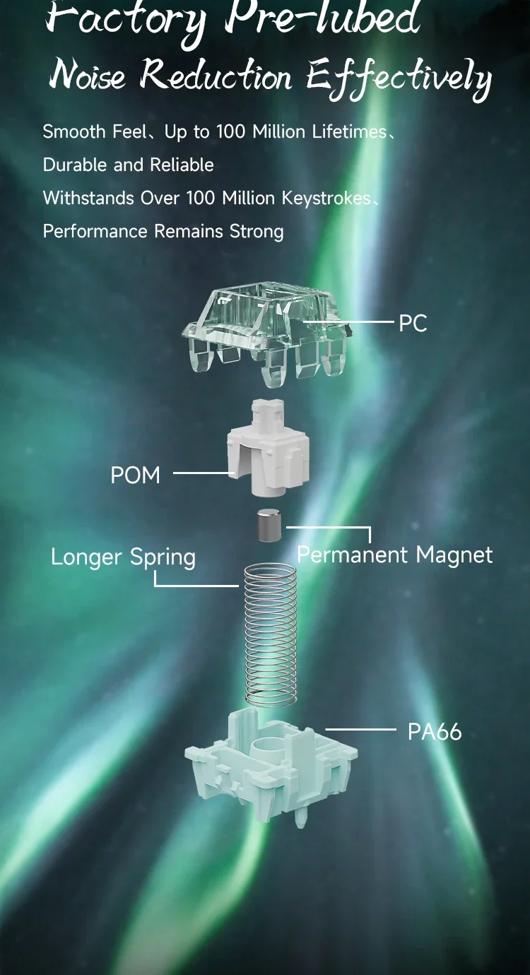 GATERON Magnetischer Jade Pro-Schalter, linear, HiFi, vorgeschmiert, benutzerdefinierte magnetische Tastatur, Gaming, freie Einstellung, Vorreise-Hall-Sensor – Detail 9
