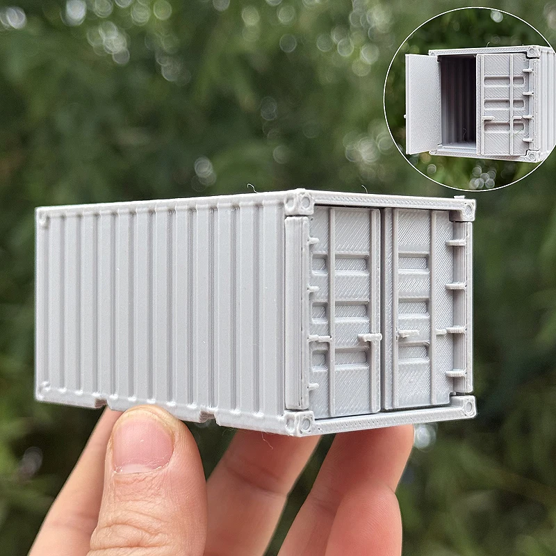 

3pcs 1/64 Scale Model Container Cargo with Door Miniature Transportation Sand Table Landscap Material Scale Train Railway Layout