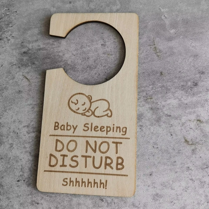 10PCS Baby Sleeping DO NOT DISTURB Hotel Door Hanger Wooden Room Door Sign