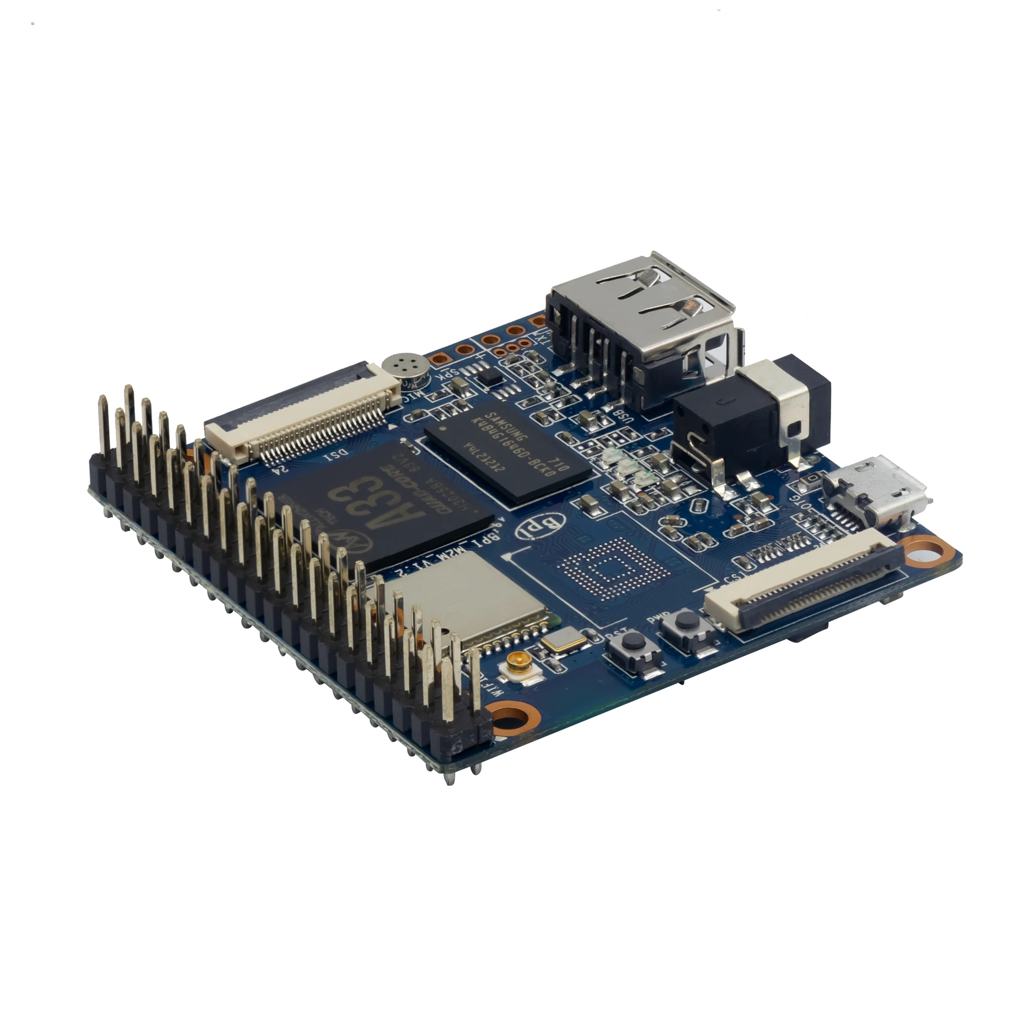 Banana PI BPI-M2M Allwinner A33 Quad Core, Suporte CSI, DSI, Wi-Fi, BT 4.0, Android 6.0, Linux, Ubuntu, Tina, 512MB, DDR3, Sem eMMC