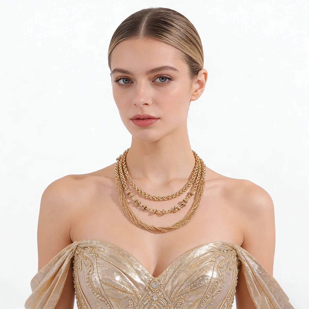 

2026 Exaggerated Personality Metal Chains Necklaces for Women Vintage Minimalist Fashion Holiday Party Jewelry Neck Accessories