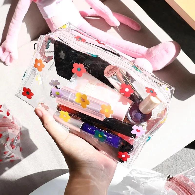 1Pcs Transparent Plastic Box School Lovely Pencil Case Pen Holder Bag Pouch Painting Brush Pens Storage Case New Gift Stationery