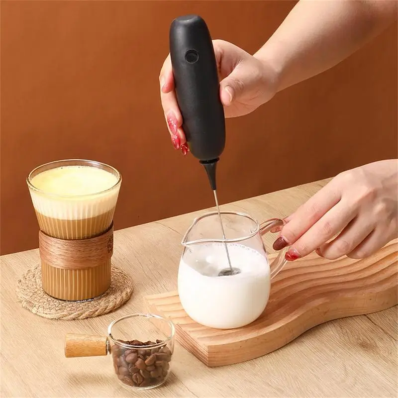 Mini Electric Milk Foamer Blender Wireless Coffee Whisk Mixer Handheld Egg Beater Battery Powered Cappuccino Drink Mixer