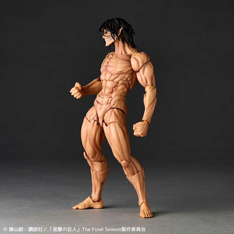 Original KAIYODO 1/12 Scale Revoltech Attack on Titan Eren Yeager With Bonus Ver. PVC 17CM Anime Action Figures Collection Toy