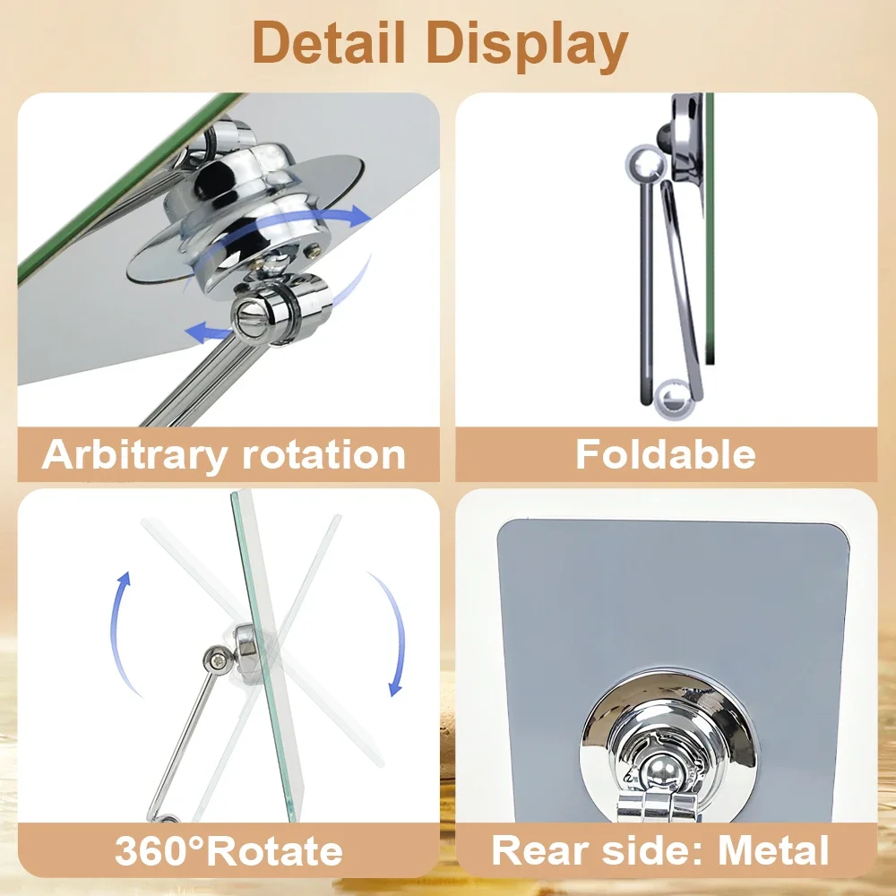 Tushengtu 360 graden draaibare desktop make-upspiegel Home Dressing Mirror Cosmetische Lady Gift Sterk gevoel voor stijl
