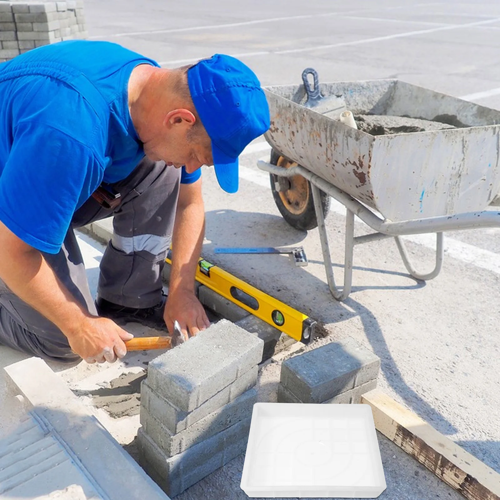 25x25x4cm Durable PP Path Brick Mold Smooth Easy Handle Reusable Clean DIY Patio Courtyard Walkway Paving Accessories