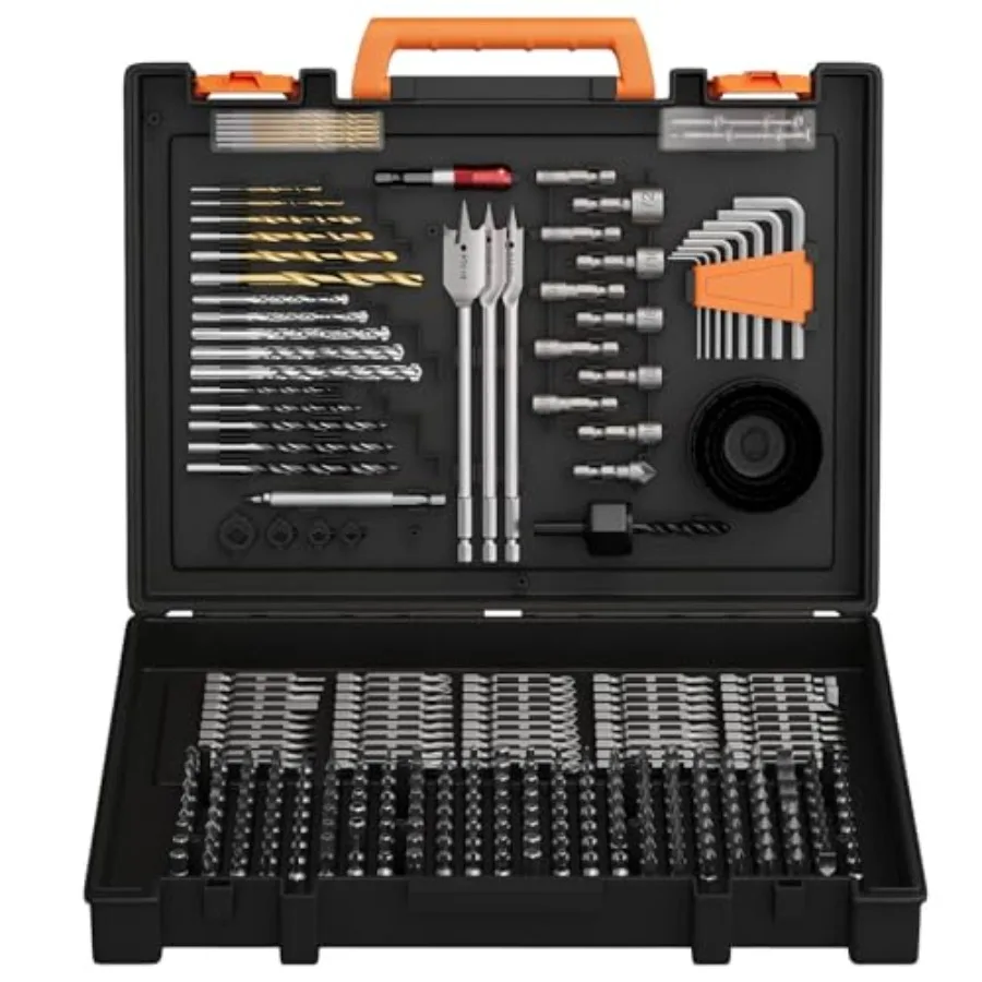 

350Pcs Drill Bit Set for Home Repair and Furniture Assembly Impact Driver Bit Set with Security Bits Sockets Hex Keys Hole Saws