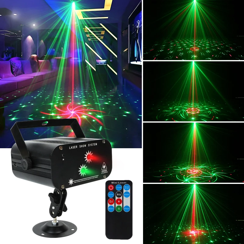 RG Laser LED Combined Light USB Powered Sound Activated With Remote Control Effect Equipment For KTV Disco Pub Wedding Holiday