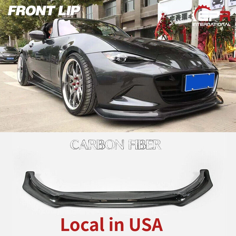 

For MX5 ND5RC Miata Roadster RockB Style Carbon Fiber Front Lip Car Body Kit Front Bumper Wing Splitter aero trim