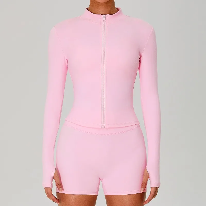 

Sean Tsing Women Tracksuit Zipper Jacket Slim Fit Long Sleeved Coat Yoga Cycling Gym Push Up Sports Running Workout Sweatshirts