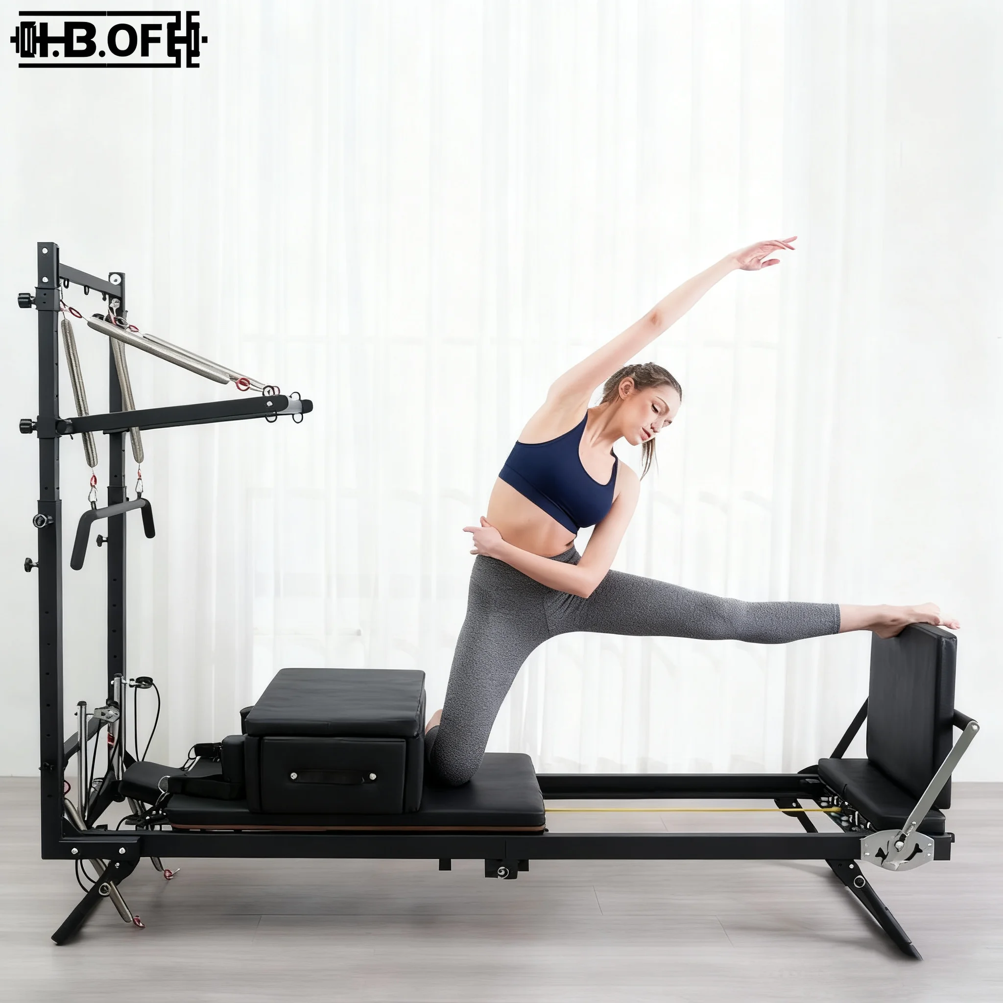 New Cross border Home Foldable Pilates Half Elevated Scalable Removable Iron Commercial Pilates Tower Yoga Bed