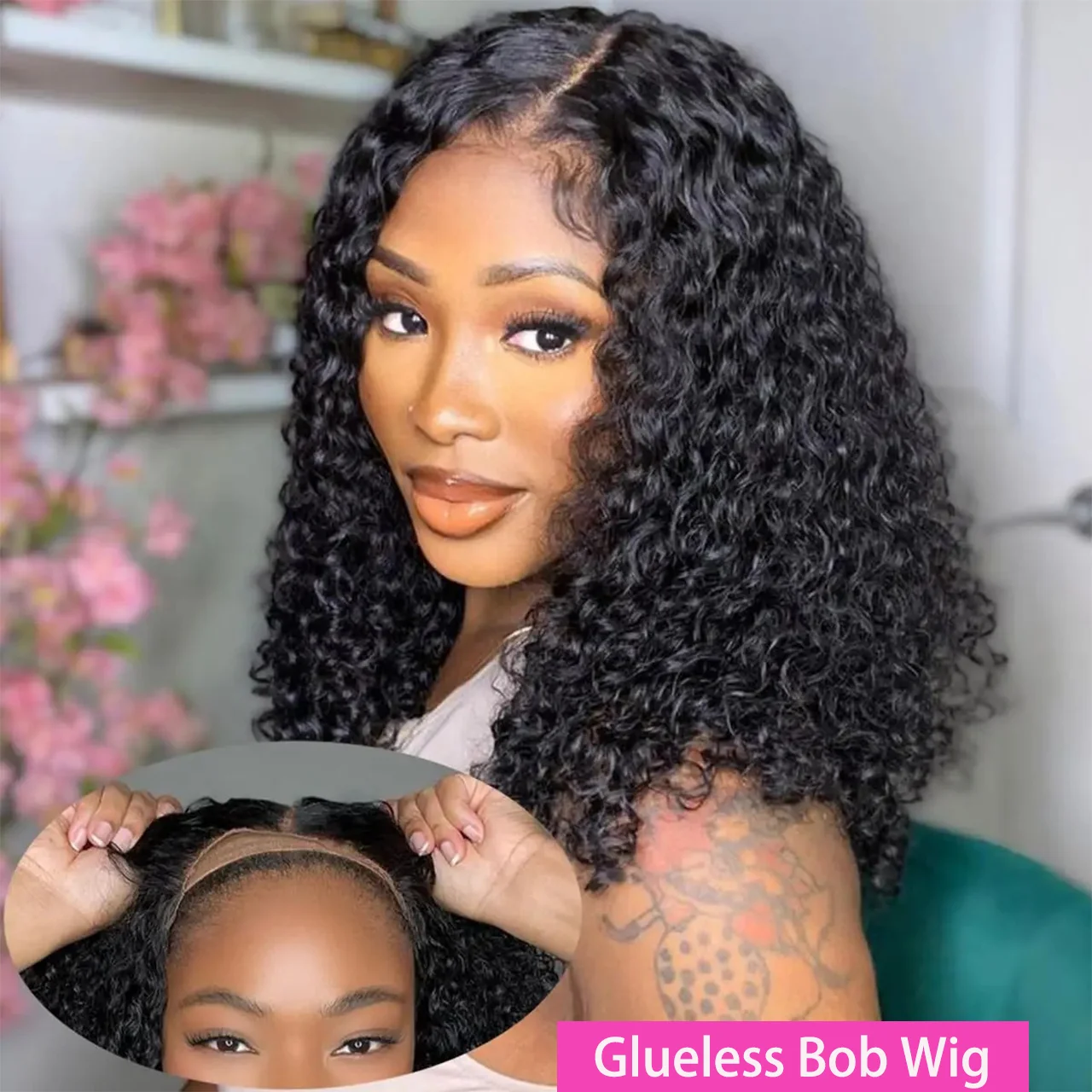 Glueless Wigs Human Hair Brazilian Short Curly Lace Frontal Wigs Human Hair Preplucked Hairline Ready To Go Wigs For Woman