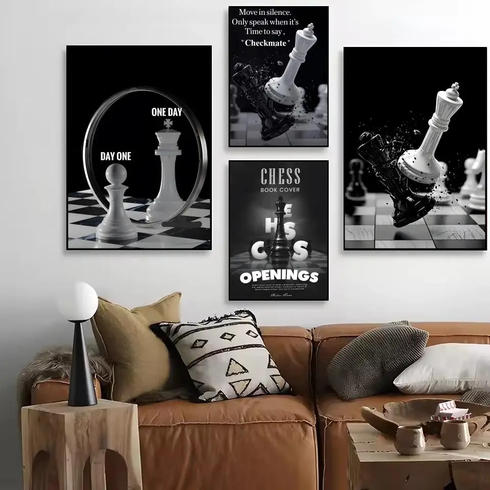 International Chess Poster HD Self-Adhesive Wall Stickers Mural Painting｜Decals for Bedroom & Living Room｜Home Decor Gift