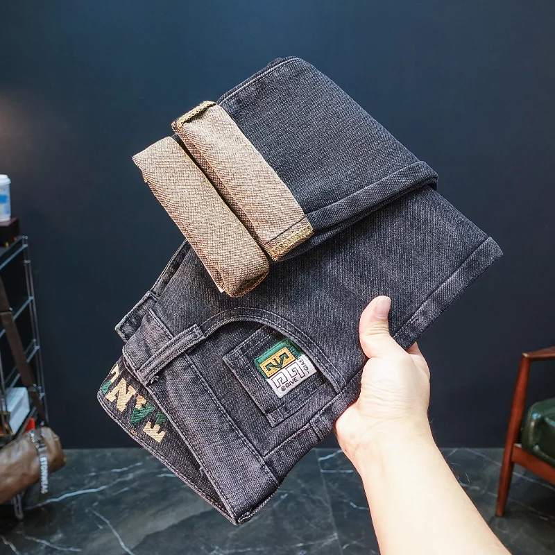 جديد جينز رجالي لخريف 2025 الاتجاه المطرز تمتد سليم صالح جميع الرجال عادية شيك الرجال السراويل الجينز السراويل موضة الرجال #5