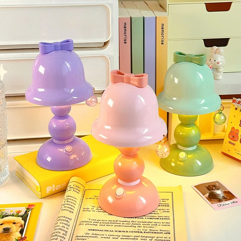 

Bow-shaped Night Light Creative and Simple Small Desk Lamp New Cream Glue DIY Decorative Gift Portable Cartoon Ambient Desk Lamp