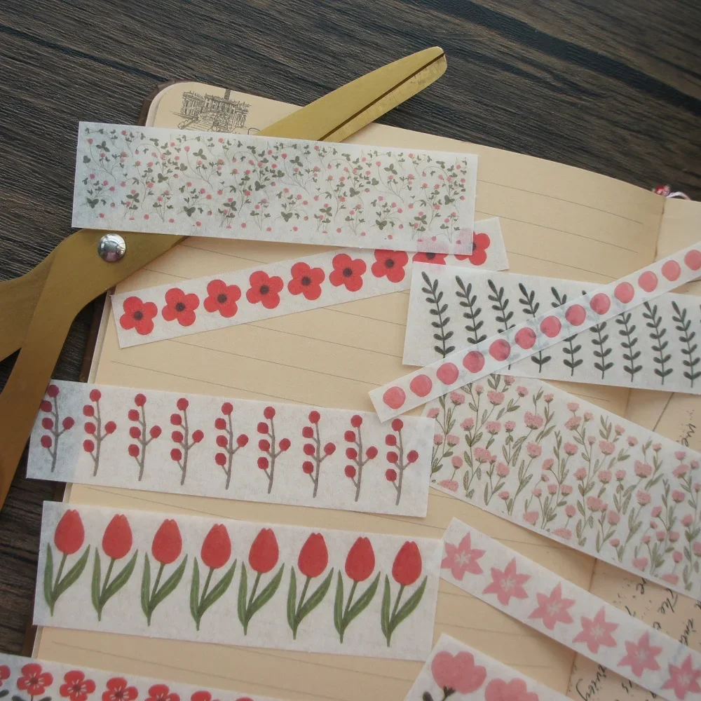 

18pcs Watercolor Pen Painting Plant Flower Leave Style Paper Sticker Scrapbooking DIY Gift Packing Label Decoration Tag